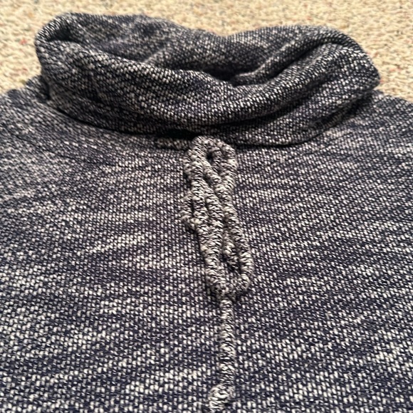 Space Dyed French Terry Knit Cowl Neck Pullover w/ kangaroo pocket - Picture 3 of 4